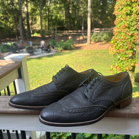 ?️Cole Haan Shoes Mens Grand C12227 Black Leather Wingtip Brogue Size 11.5M NWT main image 6